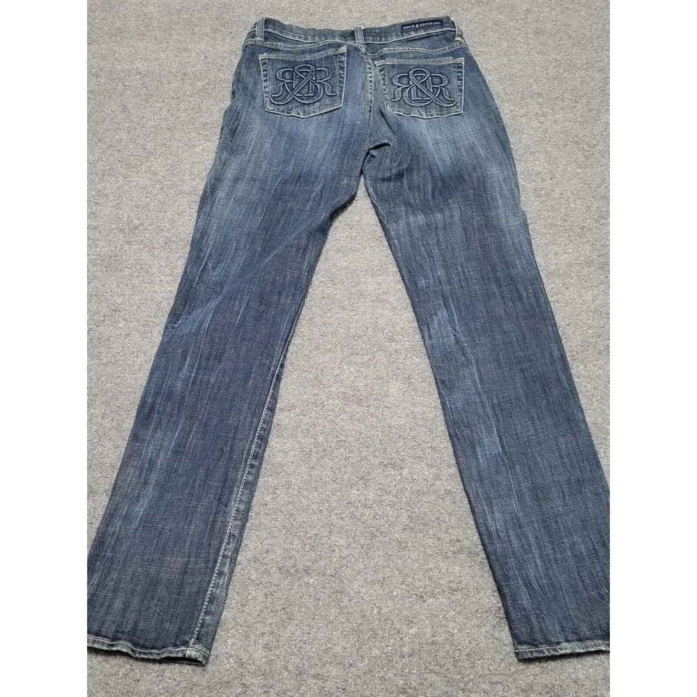 Rock & Republic Berlin Jeans‎ Womens 8 M Blue Denim Stretch Denim